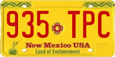 NM license plate 935TPC