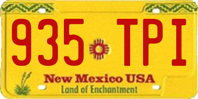 NM license plate 935TPI