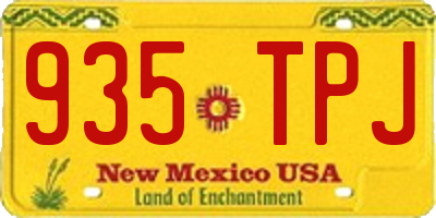 NM license plate 935TPJ