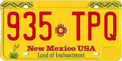 NM license plate 935TPQ