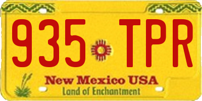 NM license plate 935TPR