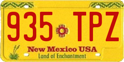 NM license plate 935TPZ