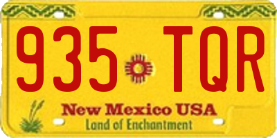 NM license plate 935TQR