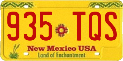 NM license plate 935TQS