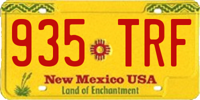 NM license plate 935TRF
