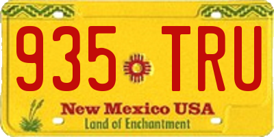 NM license plate 935TRU
