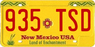NM license plate 935TSD