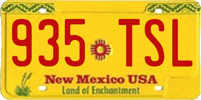 NM license plate 935TSL