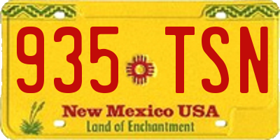NM license plate 935TSN