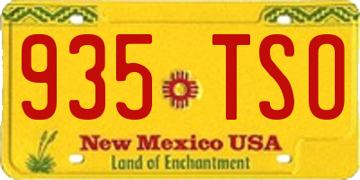 NM license plate 935TSO