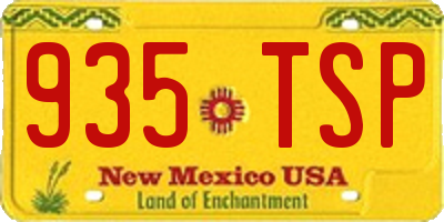 NM license plate 935TSP