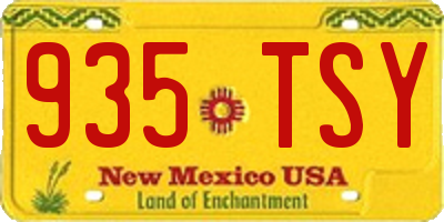 NM license plate 935TSY