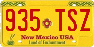 NM license plate 935TSZ