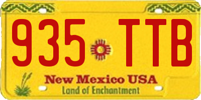 NM license plate 935TTB