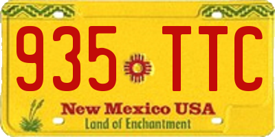 NM license plate 935TTC