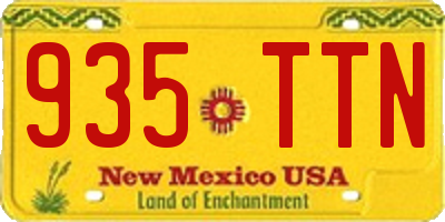 NM license plate 935TTN
