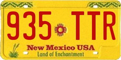 NM license plate 935TTR