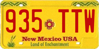 NM license plate 935TTW