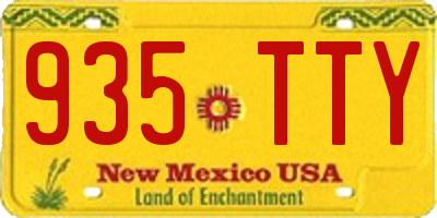 NM license plate 935TTY