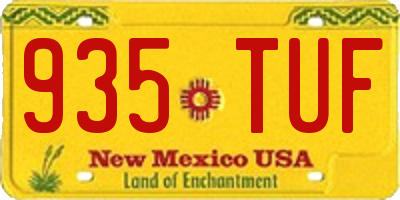 NM license plate 935TUF