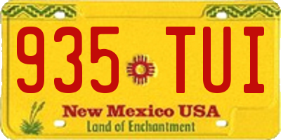 NM license plate 935TUI