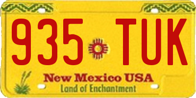 NM license plate 935TUK