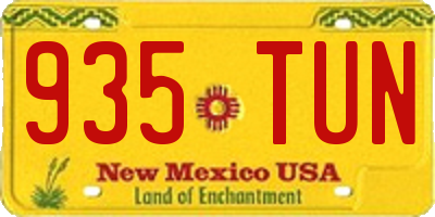 NM license plate 935TUN