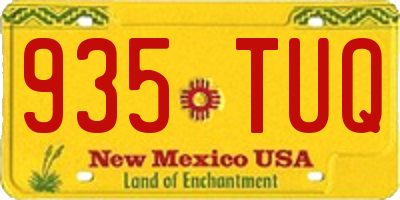 NM license plate 935TUQ
