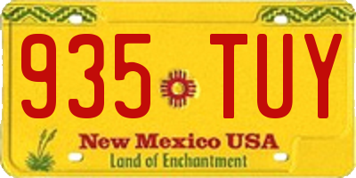 NM license plate 935TUY