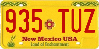 NM license plate 935TUZ