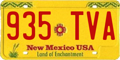 NM license plate 935TVA