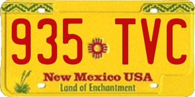 NM license plate 935TVC