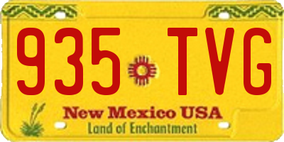 NM license plate 935TVG