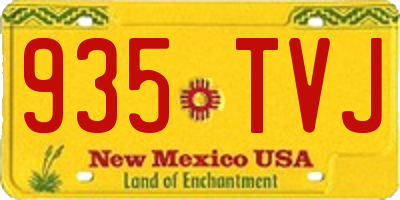 NM license plate 935TVJ