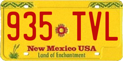 NM license plate 935TVL
