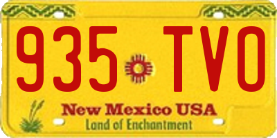 NM license plate 935TVO