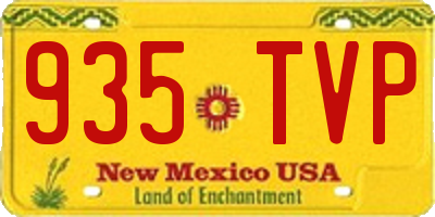 NM license plate 935TVP