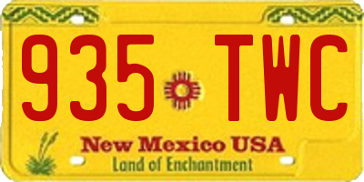 NM license plate 935TWC