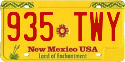 NM license plate 935TWY