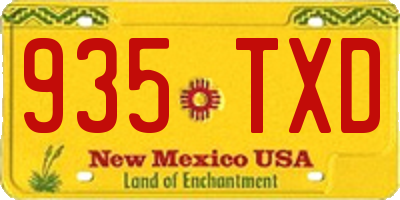 NM license plate 935TXD