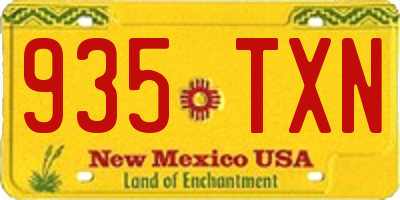 NM license plate 935TXN