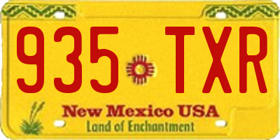 NM license plate 935TXR
