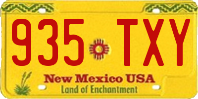 NM license plate 935TXY