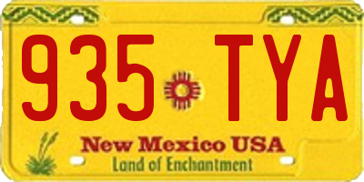NM license plate 935TYA