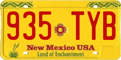 NM license plate 935TYB