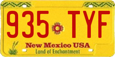 NM license plate 935TYF