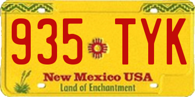 NM license plate 935TYK