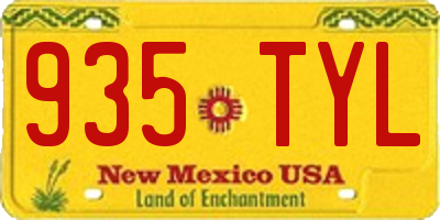 NM license plate 935TYL