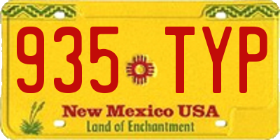 NM license plate 935TYP