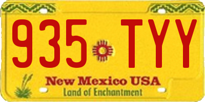 NM license plate 935TYY